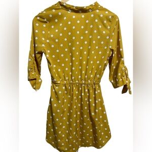Blush Women’s yellow Gold white dotted mini dress size S